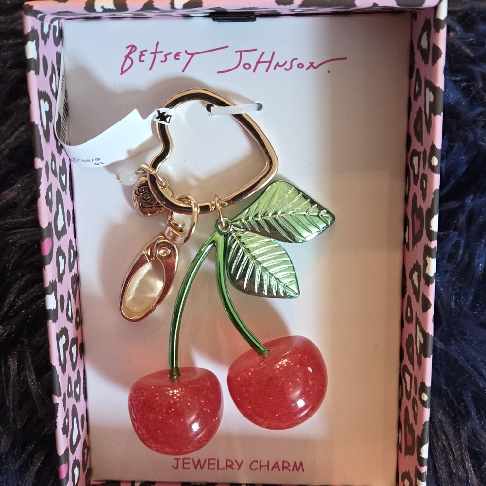Betsey Johnson Cherry Bag Charm/Keychain- ADORABLE!! New with Tag!!